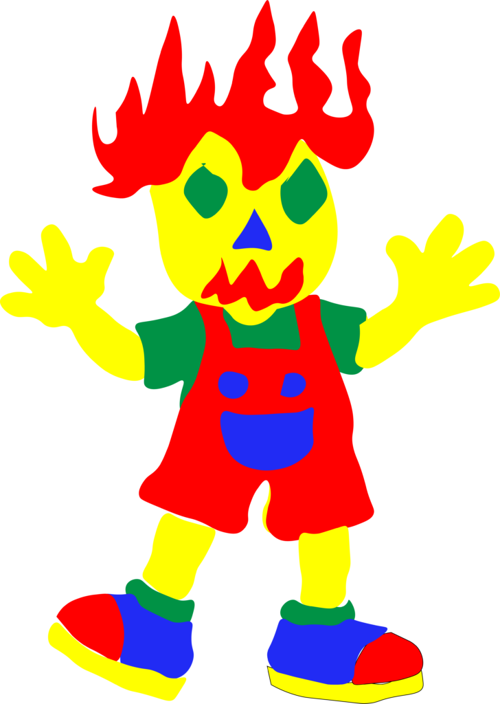 Cette figure surgit comme une présence intérieure rendue visible. Construite à partir de formes vectorielles simples, presque instinctives, elle associe des couleurs franches et fortement contrastées à un personnage dont l’apparence oscille entre l’enfance, le masque et la créature.

Le rouge, le jaune, le vert et le bleu ne cherchent pas ici à représenter le réel. Ils fonctionnent comme un langage. Chaque forme, chaque contraste, chaque disproportion semble traduire une sensation, une tension ou une émotion qui ne parvient pas à passer par les mots.

Le personnage lève les bras dans un geste ambigu : ouverture, débordement, agitation, appel ou impossibilité de contenir ce qui se passe à l’intérieur. Son visage, à la fois expressif et difficile à déchiffrer, renforce cette impression d’une émotion présente mais impossible à nommer précisément.

L’œuvre naît ainsi d’un besoin de donner une forme visible à ce qui reste habituellement intérieur. Le dessin et le vecteur deviennent un moyen de communication direct : lorsque les mots ne viennent pas, les couleurs, les formes et les gestes prennent leur place.

Cette première image ouvre une série profondément personnelle dans laquelle il ne s’agit pas d’expliquer ce qui est ressenti, mais de le faire exister visuellement. Une manière de parler autrement — jusqu’au moment où la colère, elle, finit parfois par trouver ses propres mots.